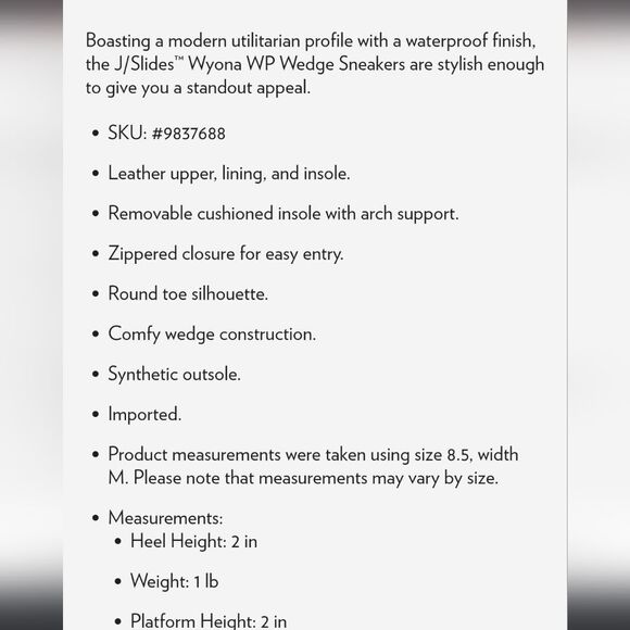 J/Slides Wyona WP Waterproof Wedge Sneaker- Navy Suede - Picture 9 of 12